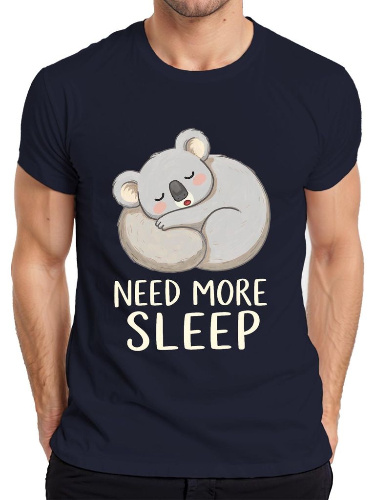 Need More Sleep Koala süßer Baby Geschenk niedlich Schlaf lustig Herren T-Shirt, Navy, L