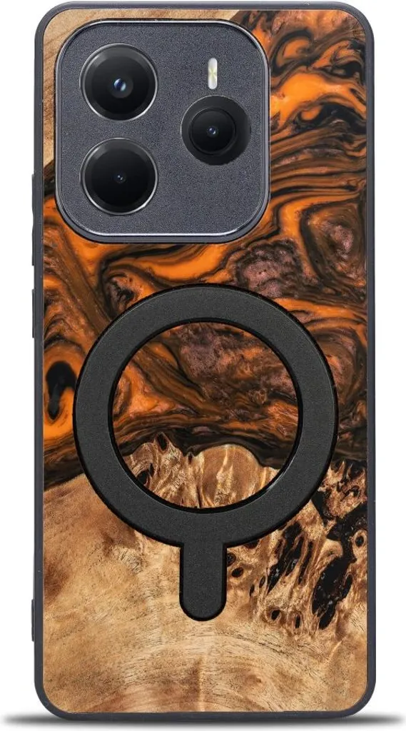 Housse Bewood Xiaomi Redmi Note 14 5G Orange avec MagSafe Intégré
