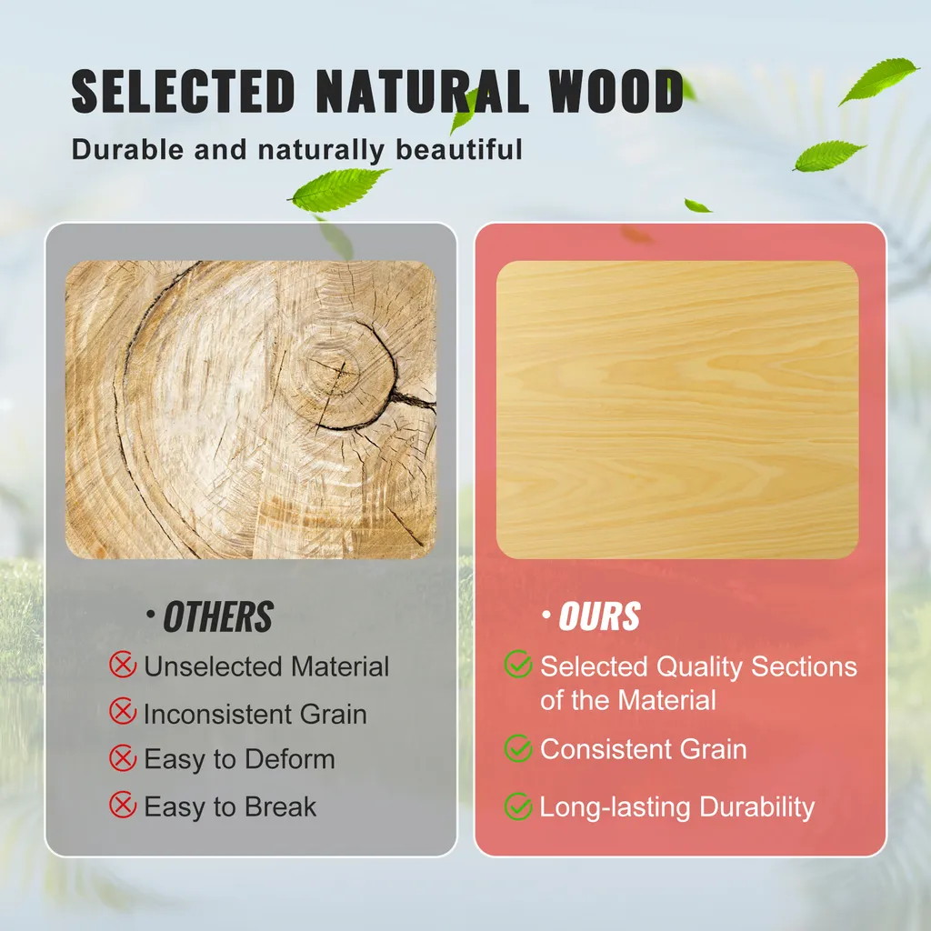 Plan de Travail Rectangulaire en Bois pour Bureau Assis-Debout 75x60 - 5