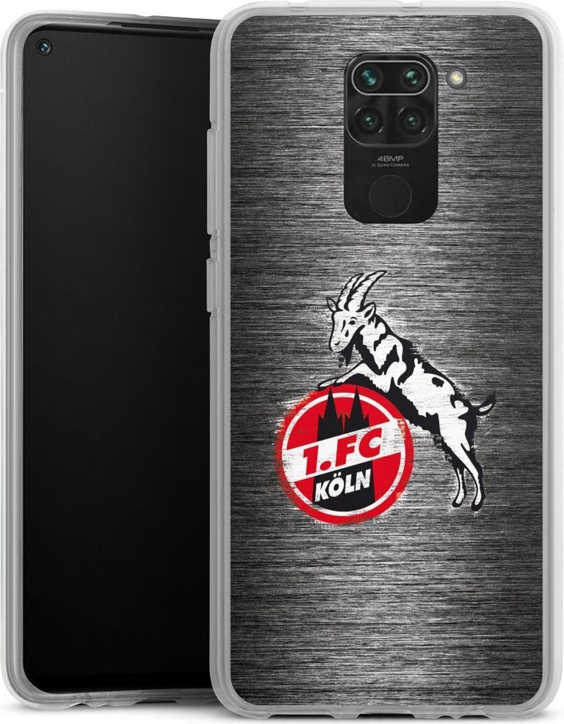 DeinDesign Handyhülle für Xiaomi Redmi Note 9 Silikon Hülle Case Smartphone Schutzhülle 1. FC Köln Metallic Look Offizielles Lizenzprodukt