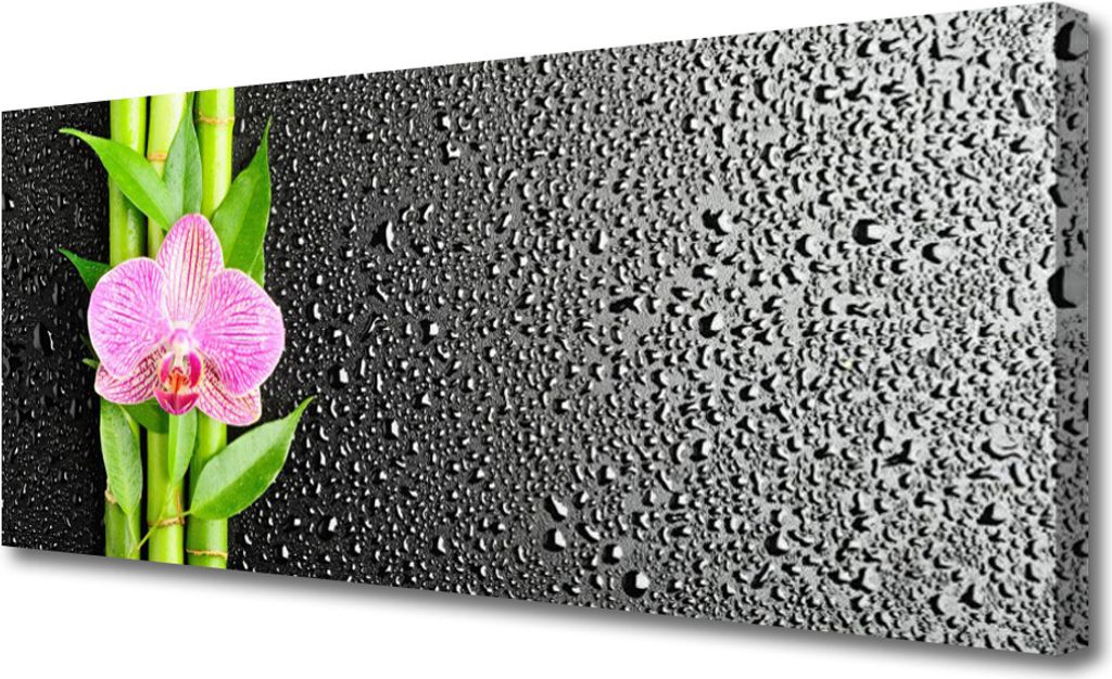Tulup Leinwand-Bilder 125x50 Wandbild Canvas Kunstdruck Bambusrohre Blume Pflanzen
