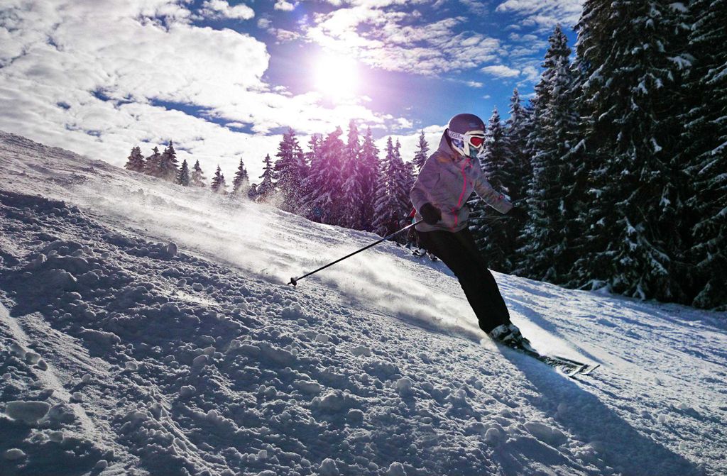hansepuzzle 25041 - Skifahren Puzzle, 500 Teile, Fortbewegung, 46,0 x 30,0cm mit hochwertiger Aufbewahrung, Kartonbox & Beutel