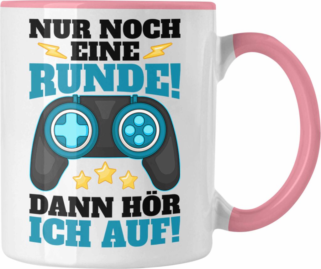 Trendation - Gamer Tasse Geschenk Jungen Zocker Mitbringsel Männer Tassen Zocken Gaming Geschenkideen Kinder PC Zubehör Spruch Lustig (Rosa)