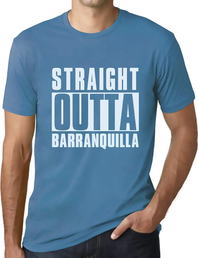 Herren Grafik T-Shirt Direkt aus Barranquilla – Straight Outta Barranquilla – Öko-Verantwortlich Vintage Jahrgang Kurzarm Lustige Druck Geburt...