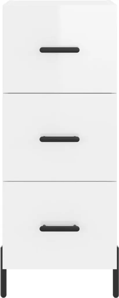 SYFAX Credenza Bianco Lucido 34,5x34x90 cm | Mobile Multiuso Salvaspazio - 5