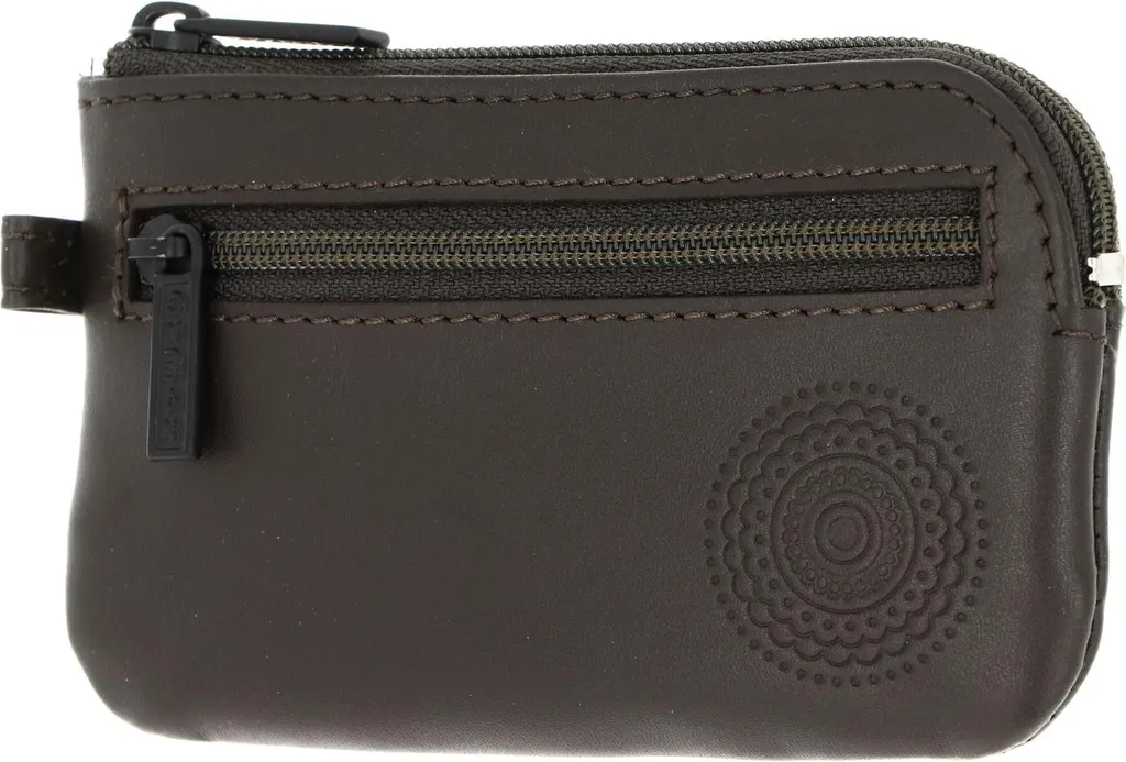 Portachiavi in Pelle Oxmox Marrone Scuro - Design Circle Bloom - 1