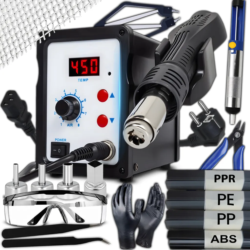 Kit air chaud Retoo 700W haute précision 100-480 °C avec écran LED bleu