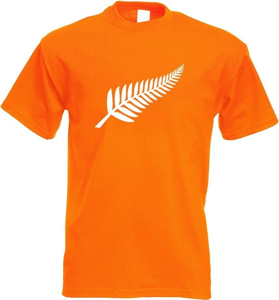 Kiwistar - T-Shirt - orange - Silver Fern - Neuseeland - Kiwis Herren Funshirt Bedruckt Design Sprüche Spruch Motive - mit Motiv Bedruckt - Funshi...
