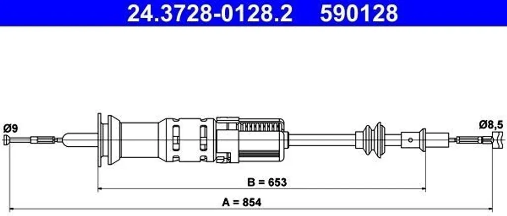 Câble d'embrayage renforcé ATE 24.3728-0128.2 OE 6K1721335C robuste