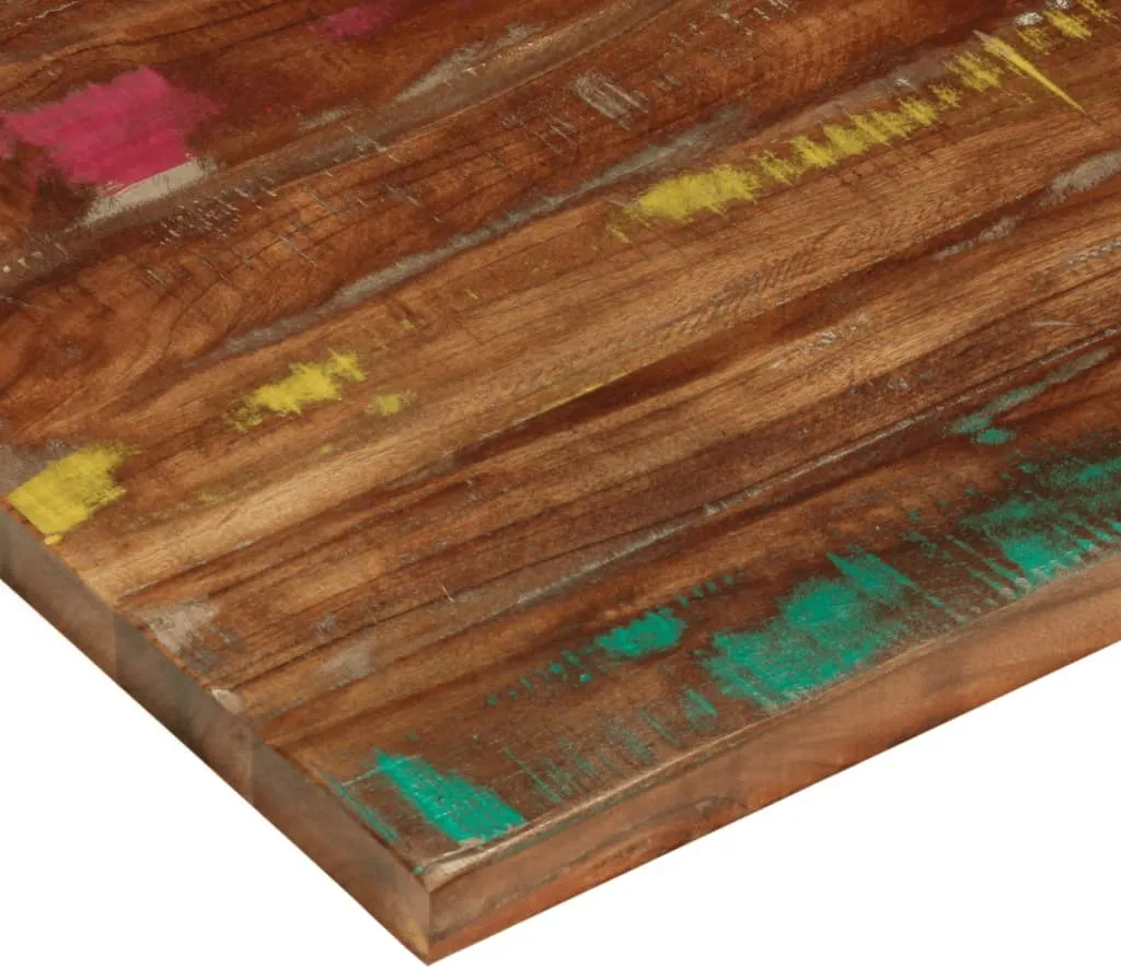 Piano Tavolo 80x70 Legno Massiccio Recuperato Rettangolare sp. 2,5 cm - 6