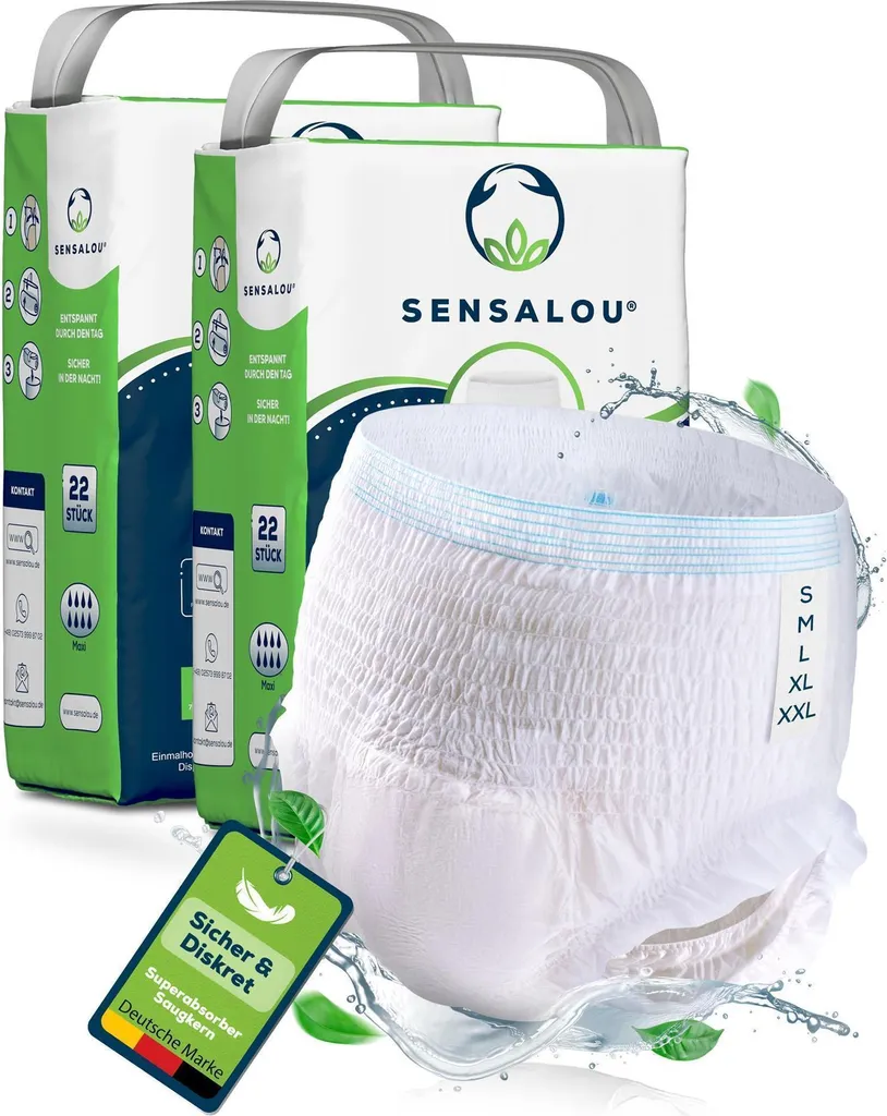 Sensalou Pantaloni Pannolini Maxi Taglia M 44 Pezzi - Protezione Totale