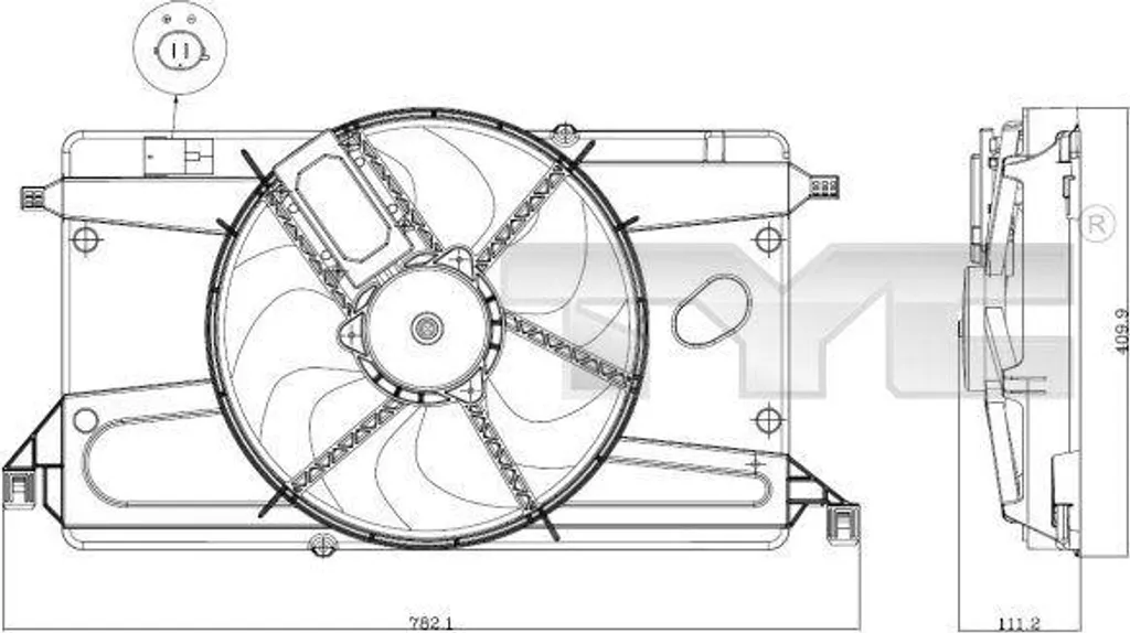 Ventilateur radiateur silencieux OE 3M5H8C607SB pour C-Max et Focus 1.6 2.0