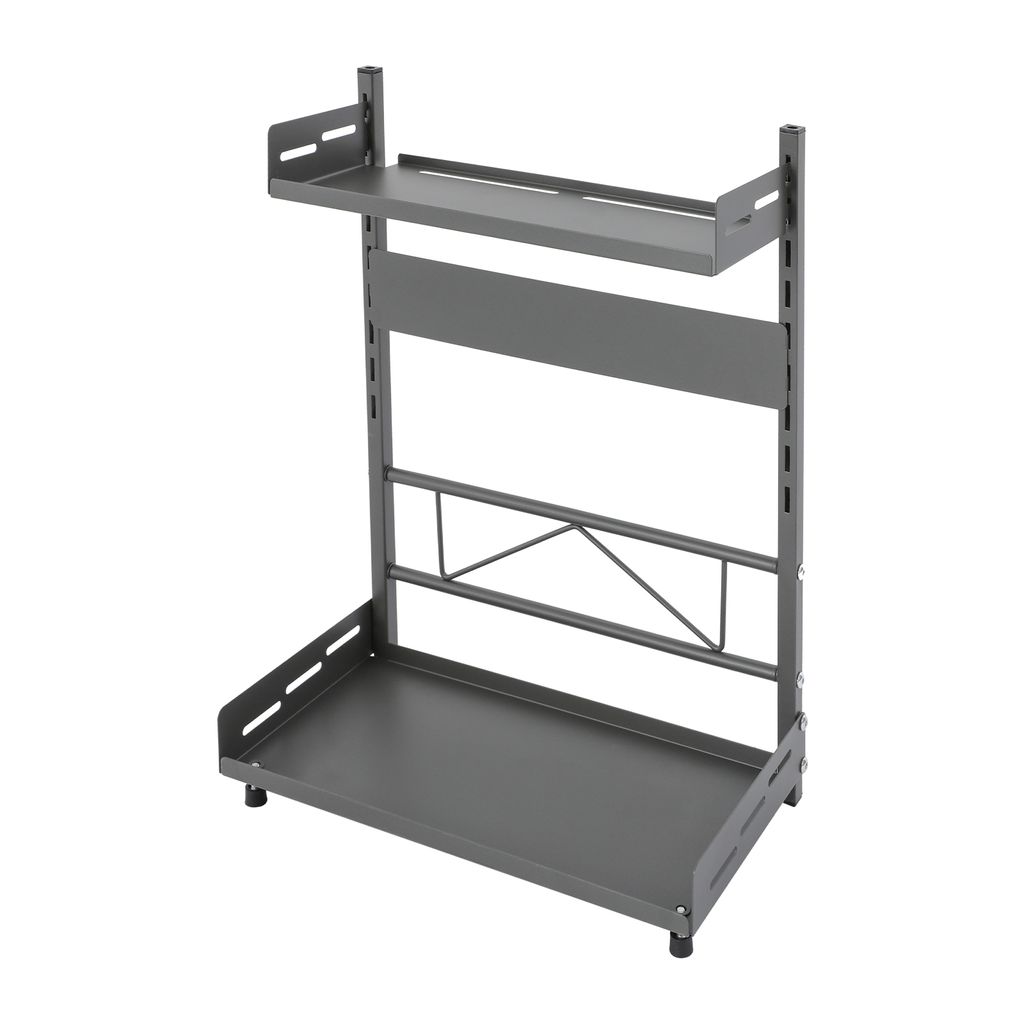 Küche Gewürzregal Grau 2 Etagen Arbeitsplatte Gewürz Lagerung Regal max 10kg