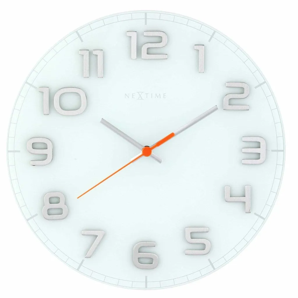 NeXtime 8817WI Horloge Murale Blanche 30cm Classy Round Design