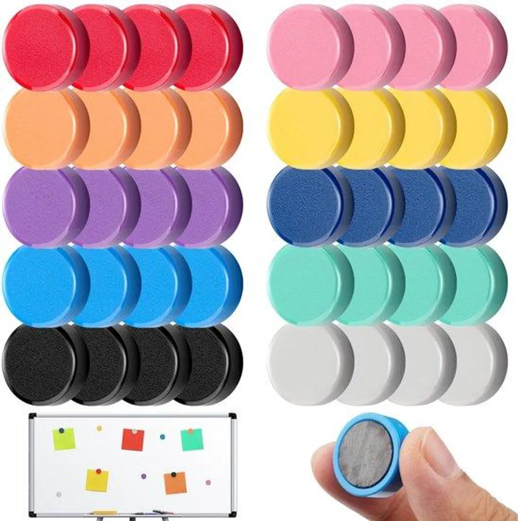 Fixez tout sans percer avec ce lot de 40 aimants adhésifs ronds et blancs