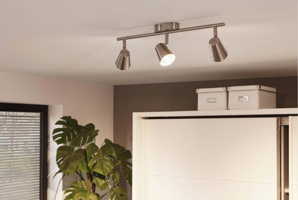 Eglo LED Deckenleuchte Strahler Travale 2 Nickel matt 3 x 3,3W GU10 720lm warmweiß 3000K schwenkbar