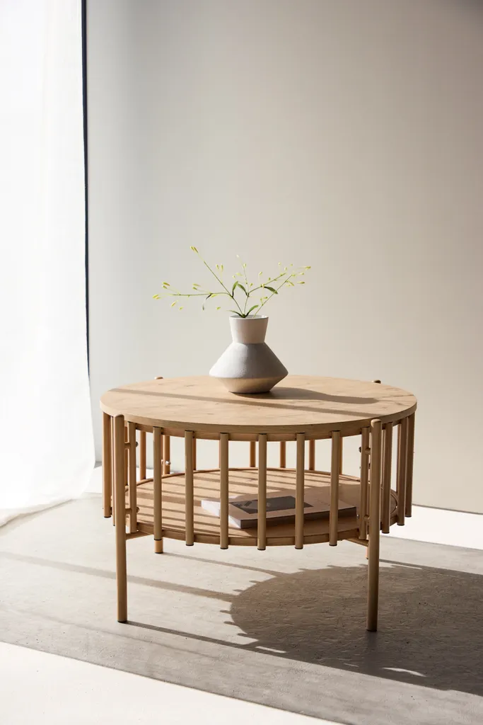 Rubbo Table Basse 1 Étagère Naturelle - Table de Salon en Bois Clair