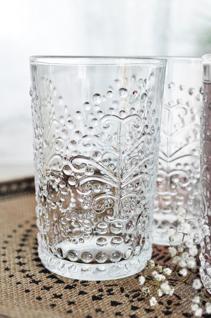 6 Bicchiere 330ml Con Rilievo di Succo Bicchieri-Cocktail Highball