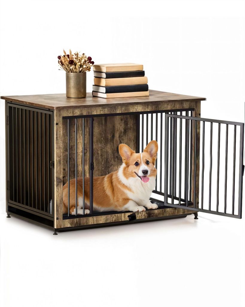 Hundebox Transportbox Design zooprinz Max | Kunststoffboden ausziehbar | Höhenverstellbar | Gitter | 98 x 70 x 65 cm