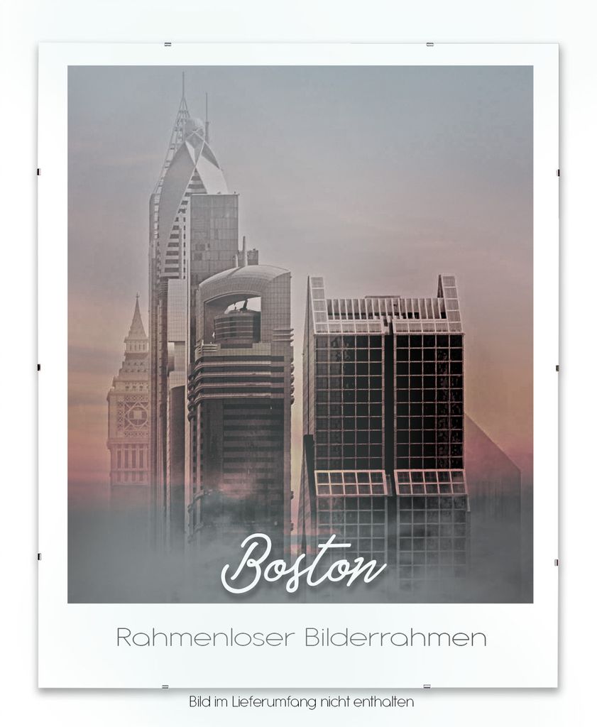 Rahmenloser Bildträger Boston 35x100 cm mit 1 mm Kunstglas klar