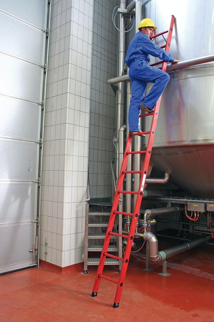 Günzburger Steigtechnik Sprossen-Anlegeleiter GFK ohne Traverse 6 Sprossen - 036006