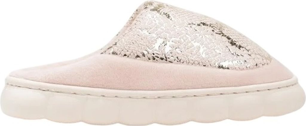 Damen Glänzende Hausschuhe Gefüttert Slippers Slip On Schlappen Elis Rosa Gr.36/37