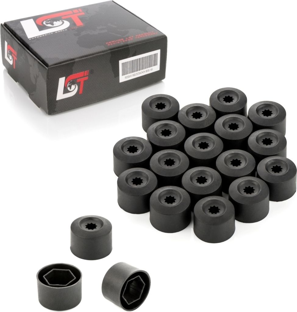 20x Radschrauben Abdeckkappen Radschraubenkappe 17mm schwarz für AUDI PORSCHE