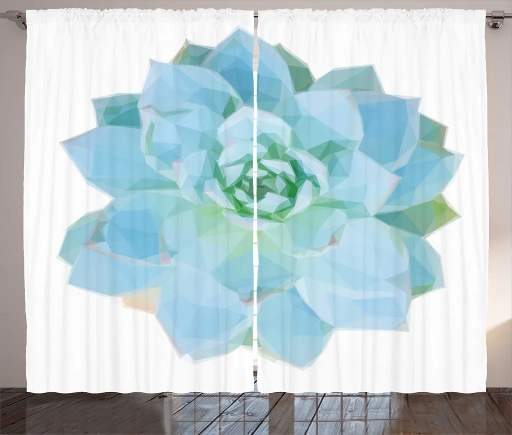 Rideaux Universels pour Salon Motif Agave 280x225 cm avec Attaches Incluses