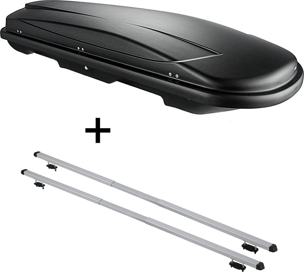 Dachbox VDPJUXT400 400Ltr schwarz abschließbar + Dachträger RAPID kompatibel mit für Daihatsu Feroza (3Türer) 87-98