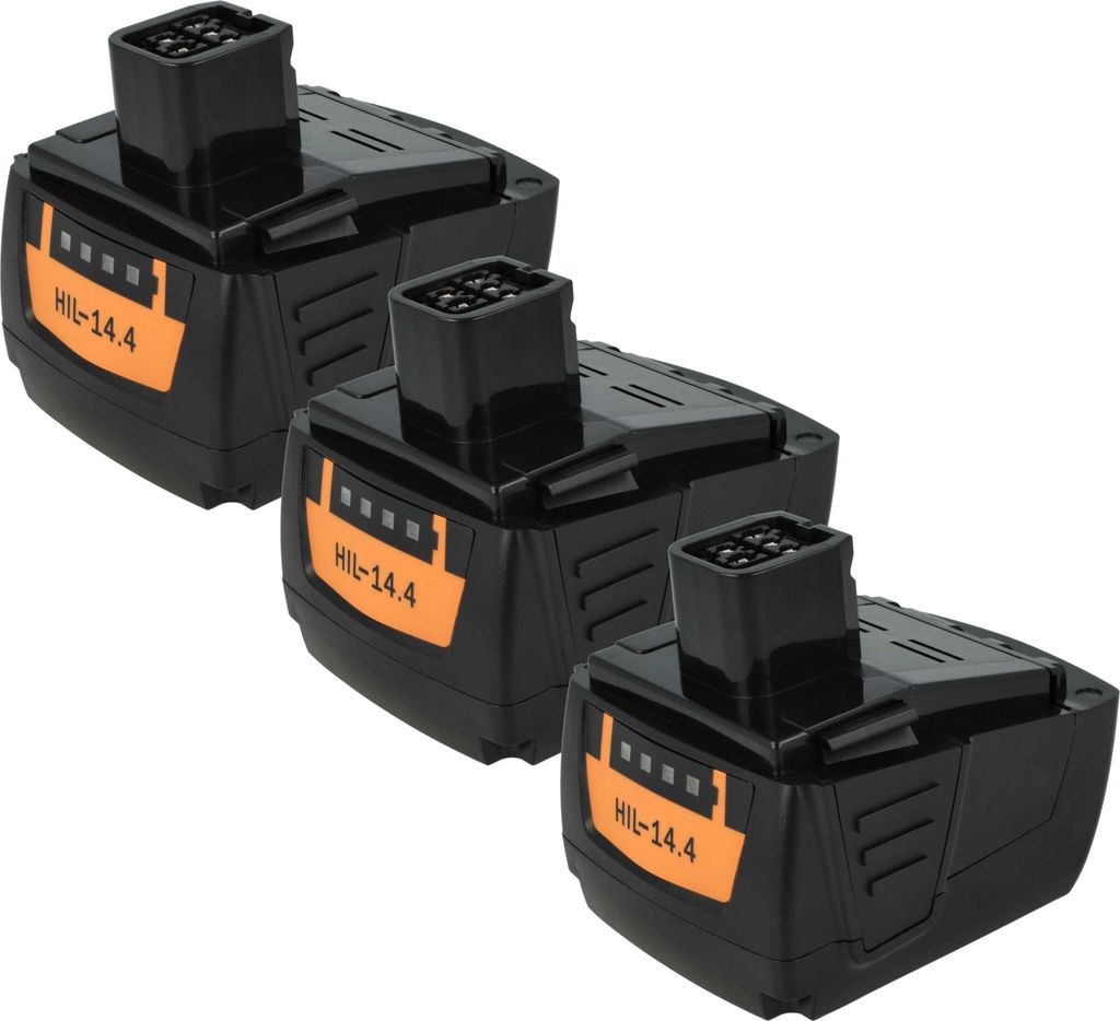 vhbw 3x Akku Ersatz für Hilti 273114, YTB327, B144, B 144/2.6, B144 Li-Ion für Werkzeug (4000 mAh, Li-Ion, 14,4 V)