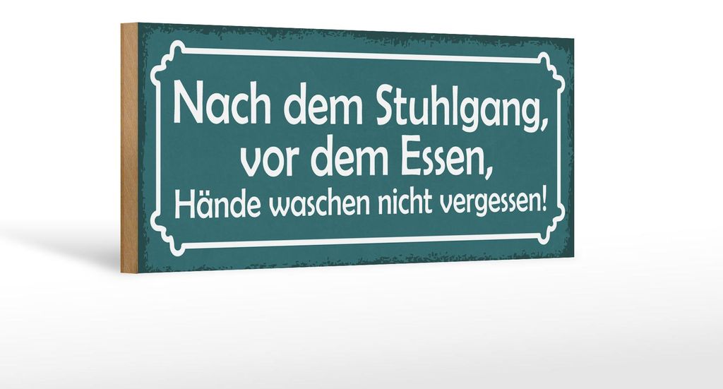 Holzschild Spruch 27x10cm Hände waschen nicht vergessen
