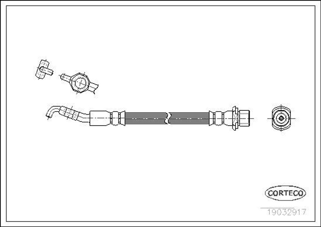 CORTECO 19032917 Bremsschlauch Vorne für LEXUS GS (JZS147) Produktbild 