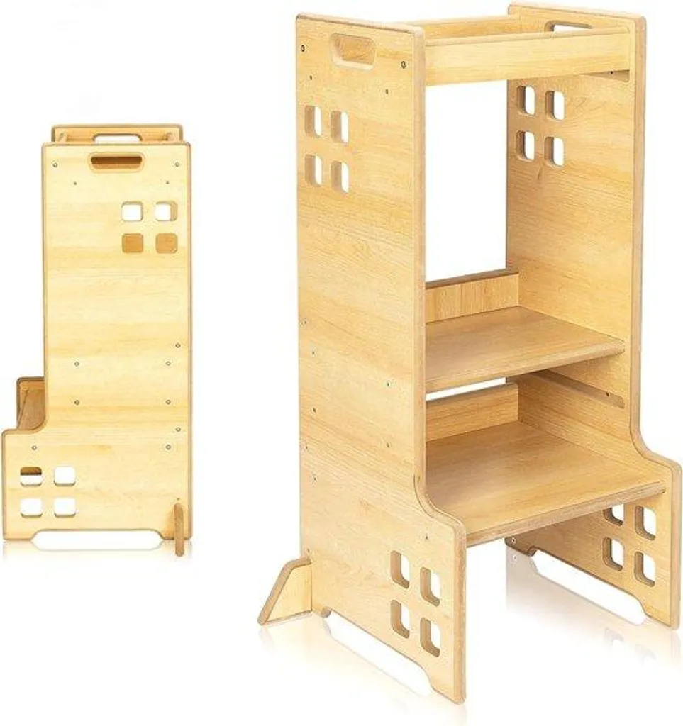 Tour Lederholz 2 en 1 de 88 cm : tour d'observation robuste bois naturel