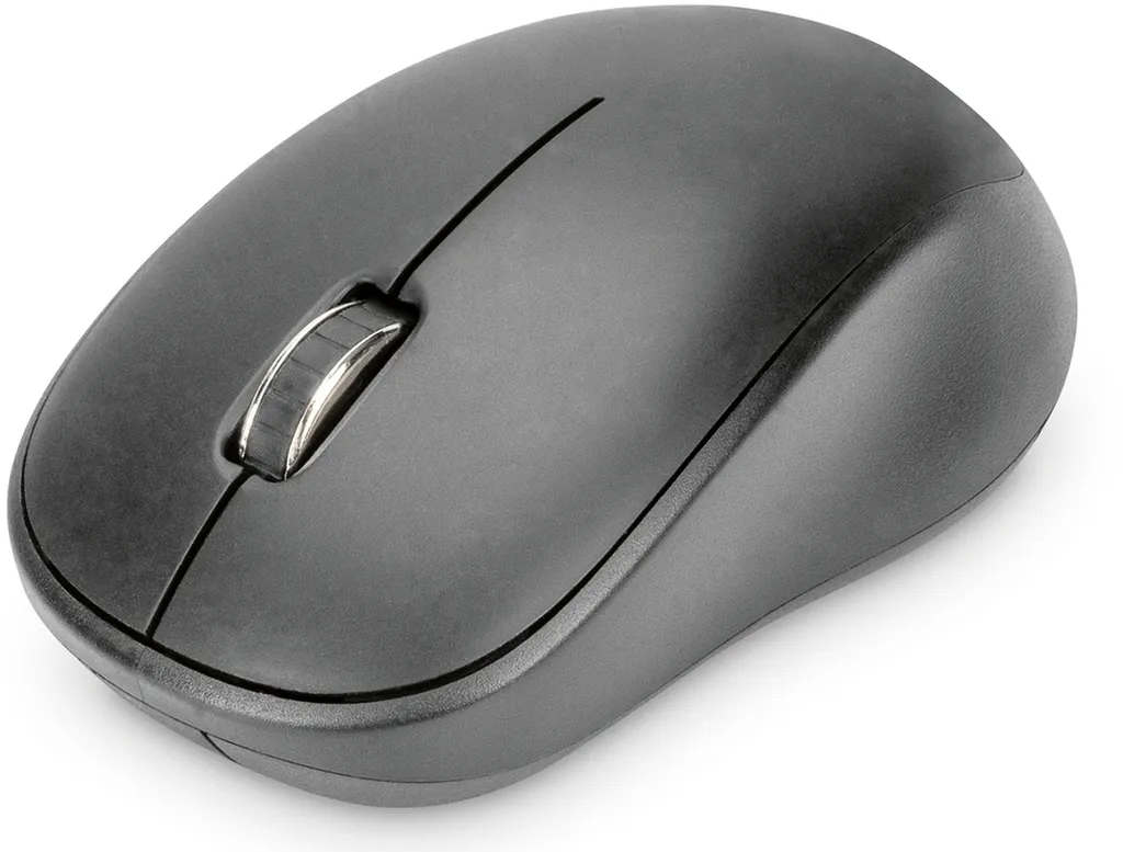 Souris optique sans fil silencieuse DIGITUS noire pour un clic discret