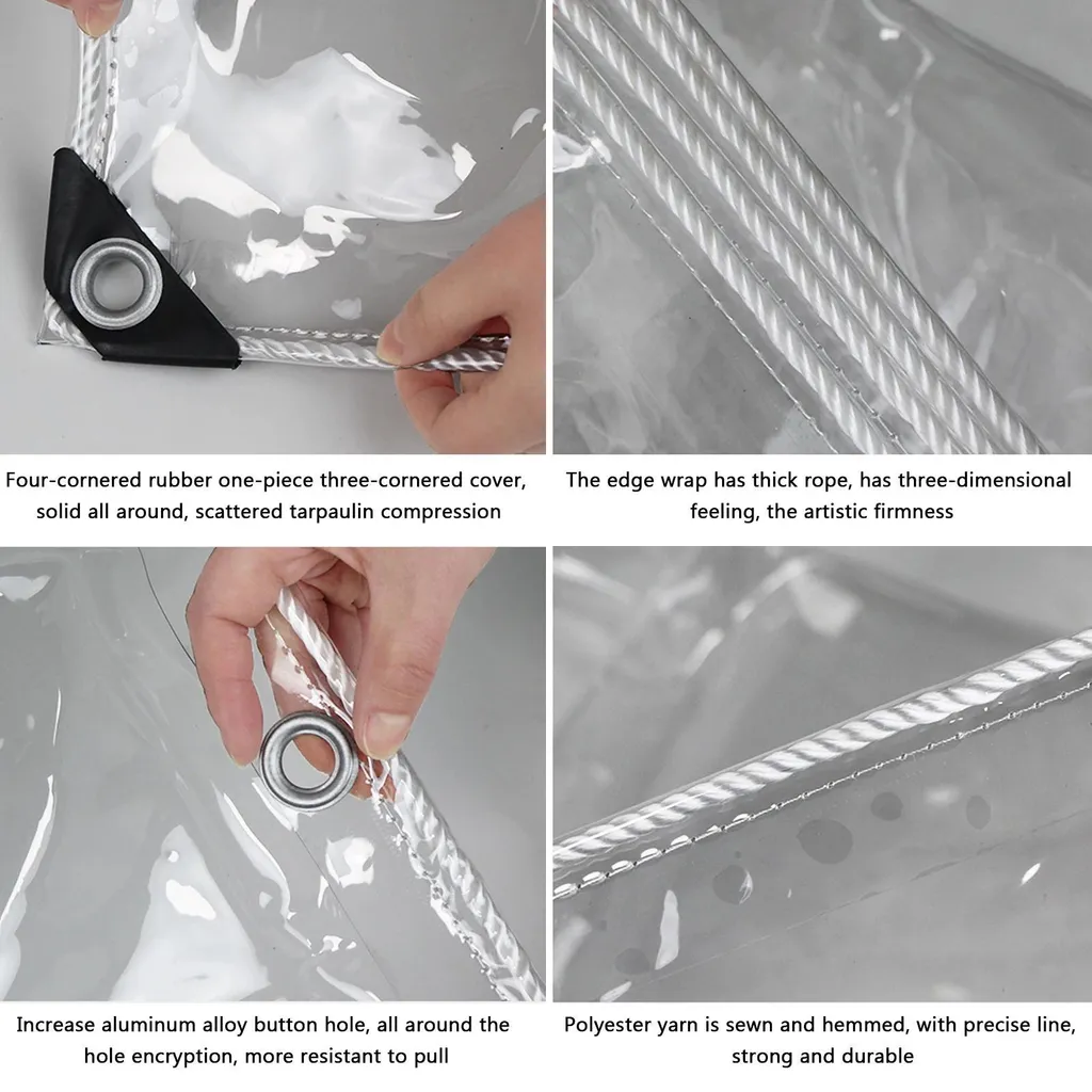 Bâche PVC 2x4 m imperméable et coupe-vent - Protection transparente UV