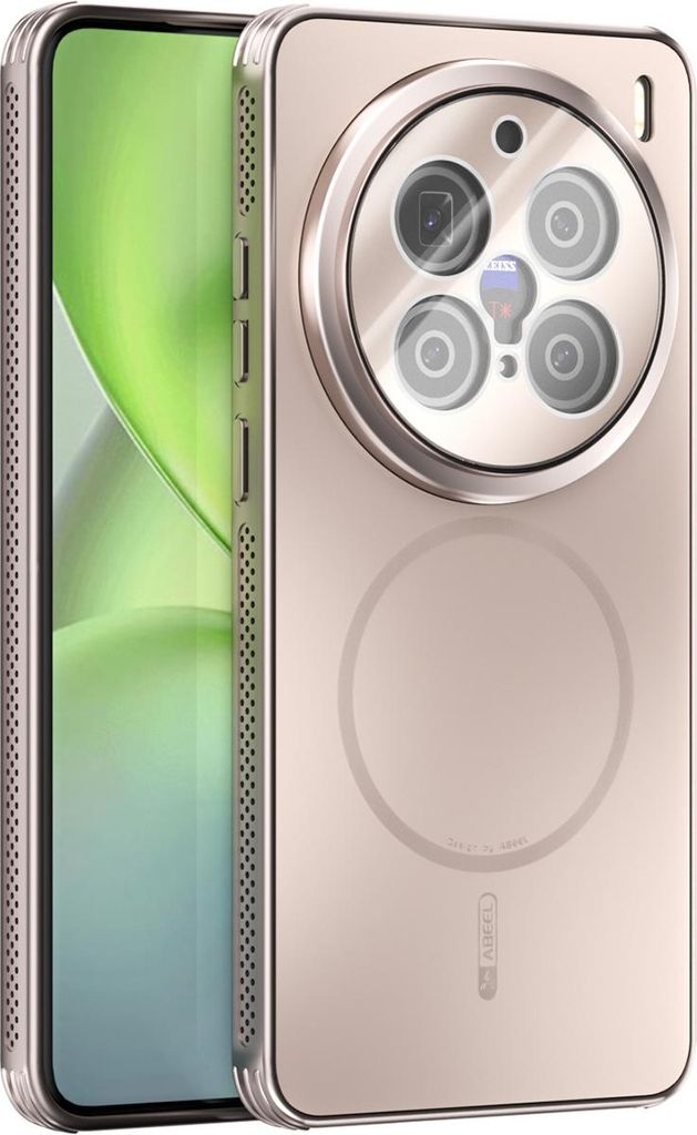 Matte PC TPU Hülle für Vivo X200 Pro Magnetische Handyhülle mit Linsenabdeckung und Wärmeableitung Stoßstange Gold