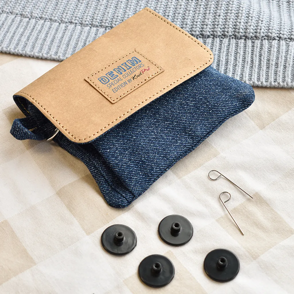 KnitPro Indigo Wood Mini Denim Kit Aiguilles Circulaires Interchangeables