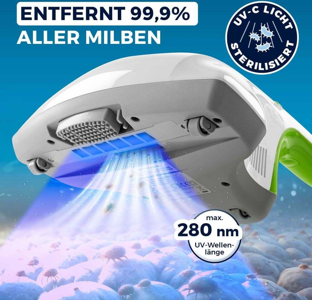 CLEANmaxx Milben-Handstaubsauger mit UV-C-Licht 300W Produktbild 2