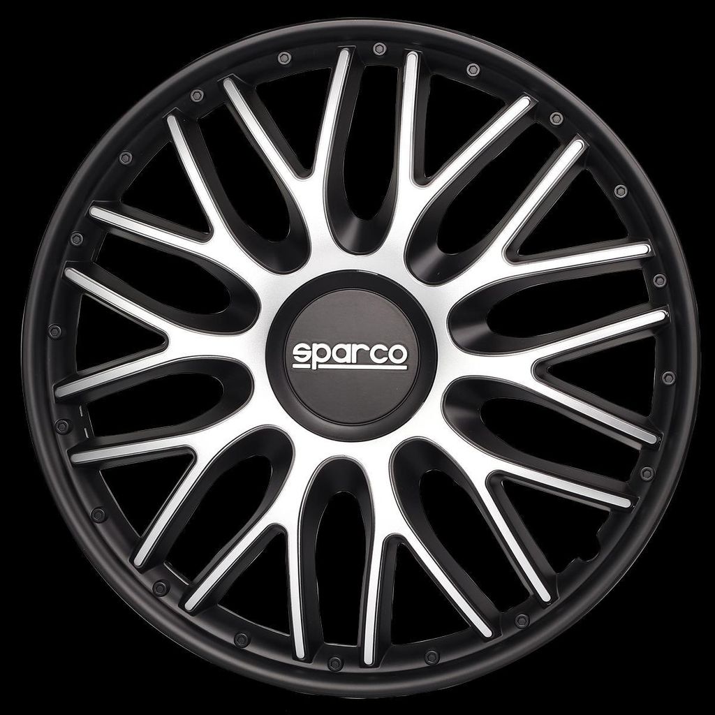 13" Zoll Radkappen Silber Schwarz Radzierblenden Radblenden SPC1396SVBK SPARCO