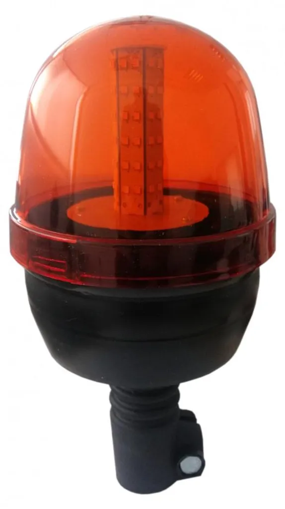 Gyrophare LED 12/24V orange 3 modes d'éclairage et dôme en verre lisse