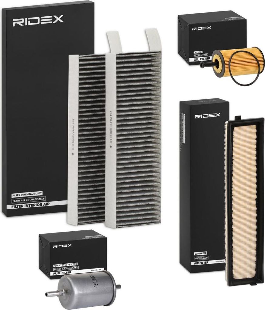 RIDEX Filterset Inspektionspaket Filtersatz passend für PEUGEOT 307 (3A/C) Partner Origin Kastenwagen (G) Partner Origin Combispace (G) für CITROËN