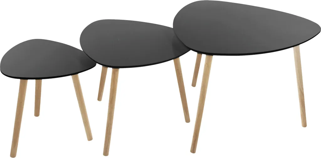 Nesting-Tische "Mileo" - Holz und Metall - schwarz - Atmosphera interior designer
