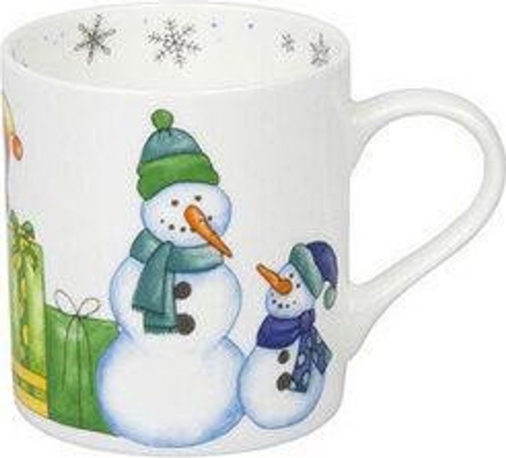 Könitz Watercoloured Snowman Becher, Weihnachten, Tasse, Kaffeetasse, Bone China, Schneemann, 385 ml, 11 2 004 2281
