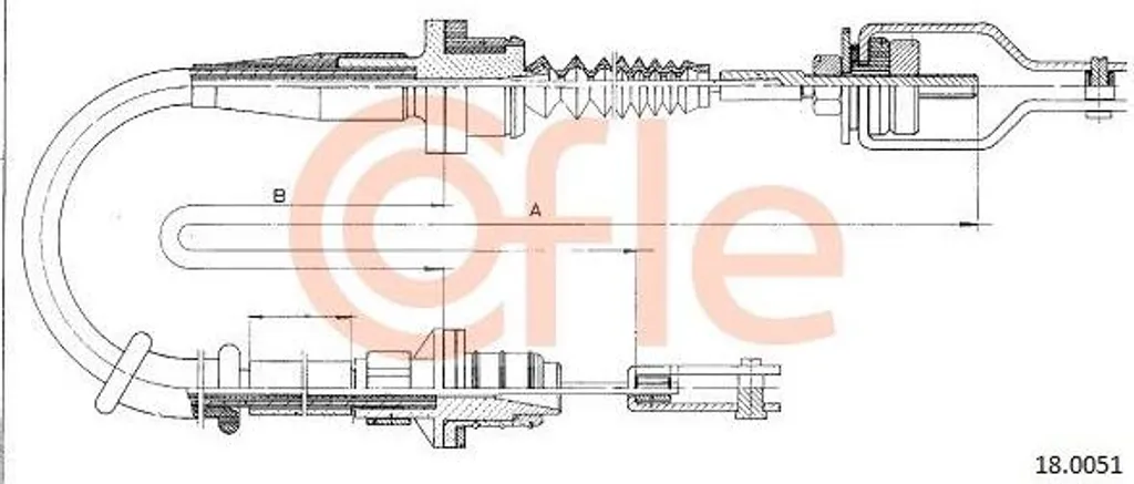 Câble de commande d'embrayage Primera - Pièce COFLE 18.0051 Robuste