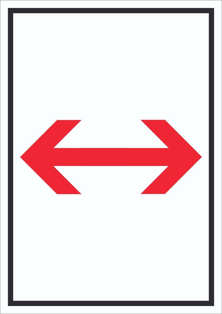 Richtungspfeil rechts links Schild hochkant rot weiss schwarz Pfeil A0 (841x1189mm)