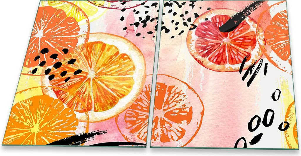 Piastra di copertura del piano cottura in ceramica 2 pezzi 2x40x52 frutta colorata copertura dell'alzatina in vetro