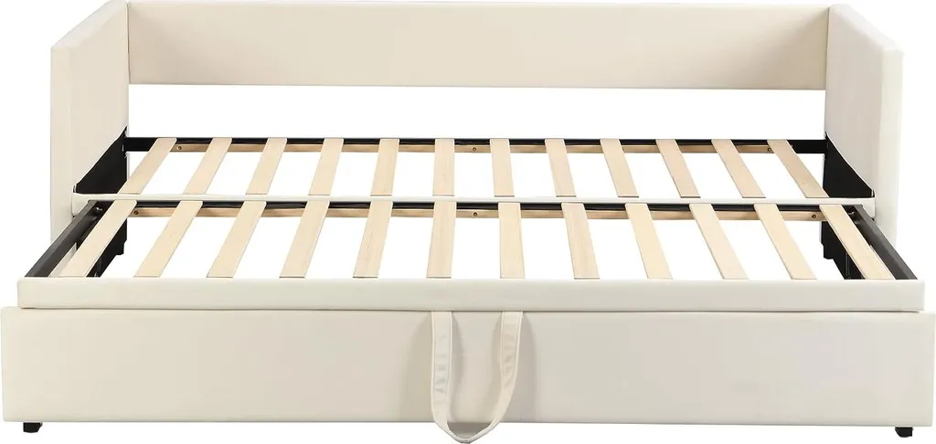 Lit extensible 90/180 x 200 cm idéal pour gain de place en velours - 8