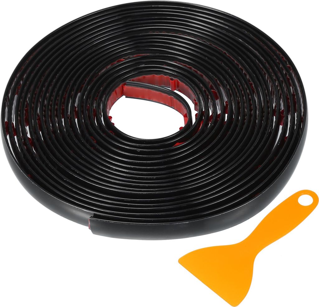 Fensterschutzleisten-Set 1/2" 12mm Breite 16Ft 5m Universal für Außen Auto Stoßstange Tür Karosserie Selbstklebende Kratzfeste Dekorationsaufkl...