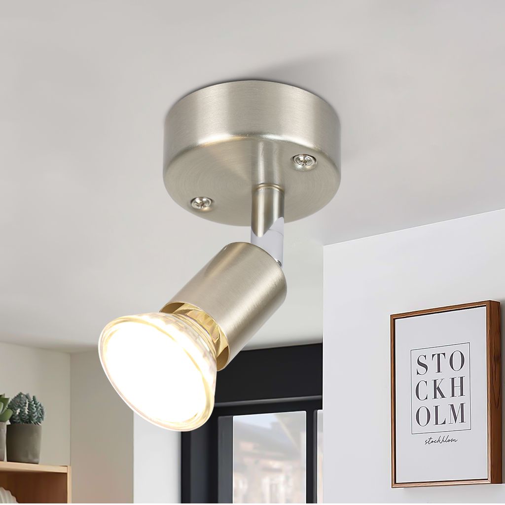 ZMH LED Deckenstrahler Schwenkbar GU10 Deckenleuchte Deckenspots 1 Flammig Wandleuchten Bad Deckenlampe Küchen Flur Schlafzimmer Leuchtmittel Enth...