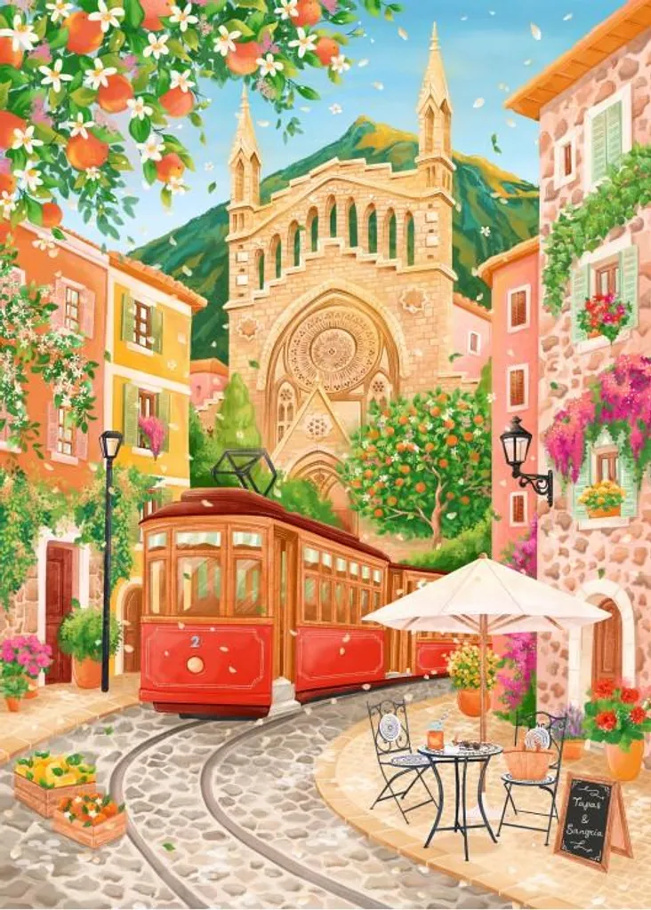 Puzzle paysage 500 pièces Port de Sóller jeu calme pour les adultes